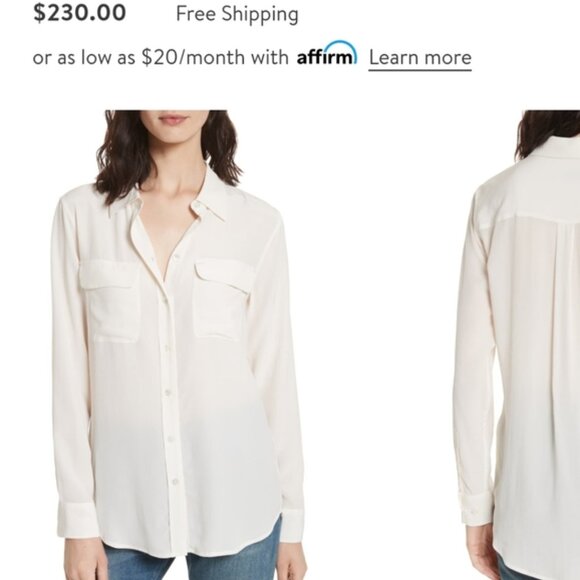 Equipment Signature Slim-Fit Silk Shirt Size S - Picture 1 of 6